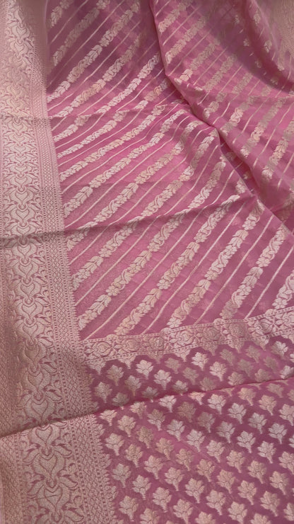 Pink Pure Cotton Banarasi Saree