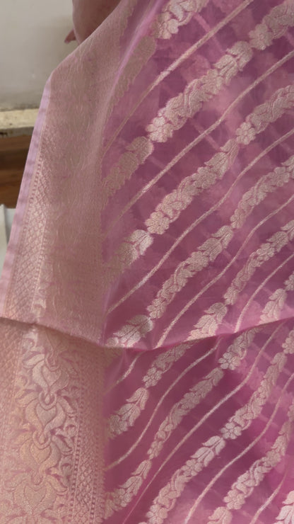 Pink Pure Cotton Banarasi Saree