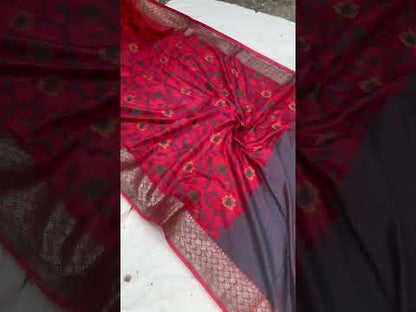 Handwoven Strawberry Pink Banarasi Silk Sari