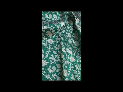 Handwoven Green Pure Banarasi Silk Sari