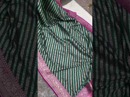 Kadhwa Green Pure Banarasi Silk Sari