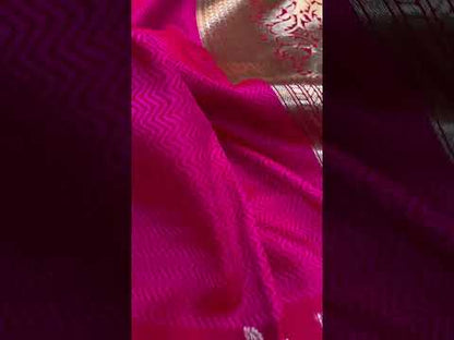 Handwoven Pink Pure Banarasi Silk Sari