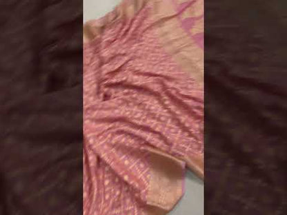 Baby Pink Pure Khaddi Georgette Banarasi Sari