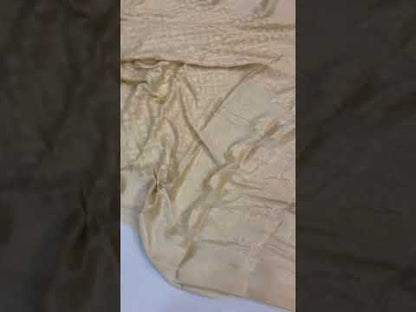 Creme Pure Khaddi Georgette Banarasi Sari