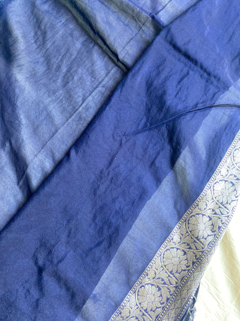 Radiant and Ethereal: Blue Pure Chiffon Banarasi Saree by Shades Of Benares - banarasi - banarasi saree shop