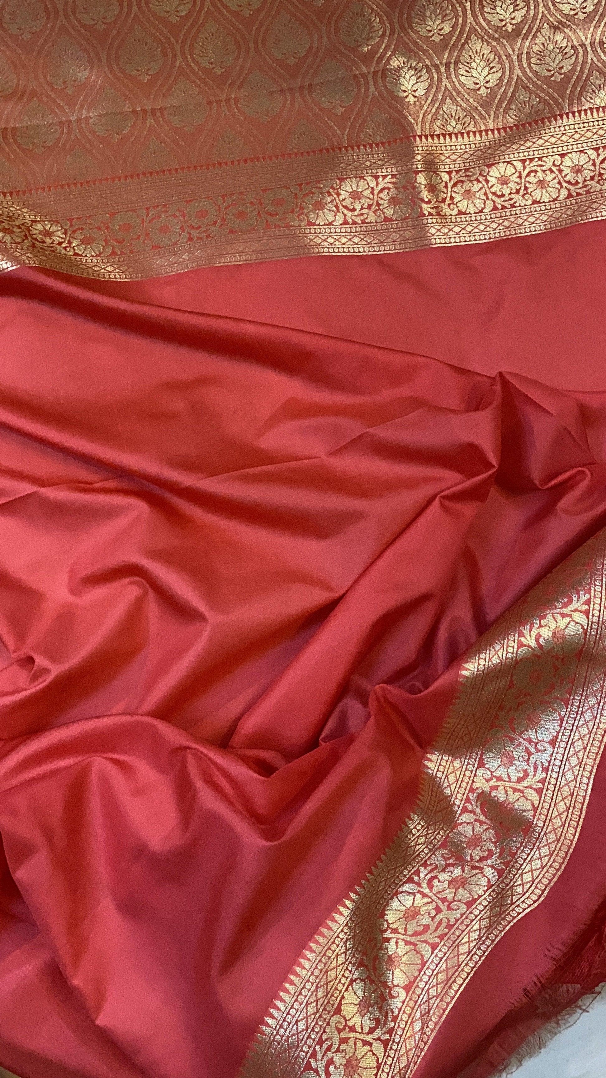 Radiant Pink Handloom Katan Uppada Silk Saree by Shades Of Benares - banarasi - banarasi saree shop