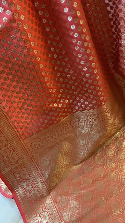 Radiant Pink Handloom Katan Uppada Silk Saree by Shades Of Benares - banarasi - banarasi saree shop