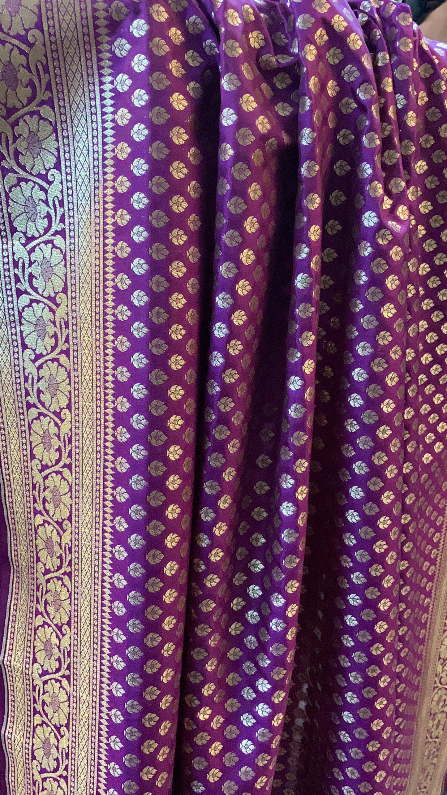 Regal Purple Handloom Katan Uppada Silk Saree by Shades Of Benares - banarasi - banarasi saree shop