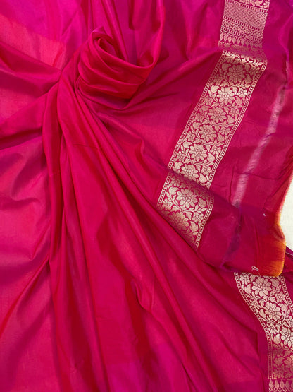 Red Pure Banarasi Katan Silk Handloom Saree by Shades Of Benares - banarasi - banarasi saree shop