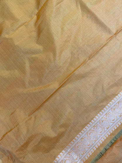 Matt Yellow Pure Banarasi Katan Silk Handloom Saree by Shades Of Benares - banarasi - banarasi saree shop