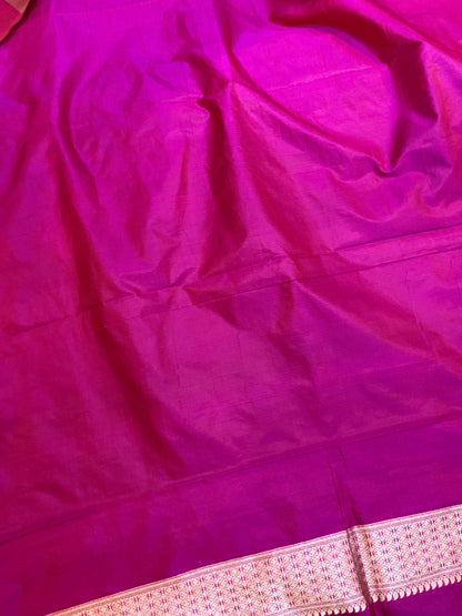 Rani Pink Pure Banarasi Katan Silk Handloom Saree by Shades Of Benares - banarasi - banarasi saree shop