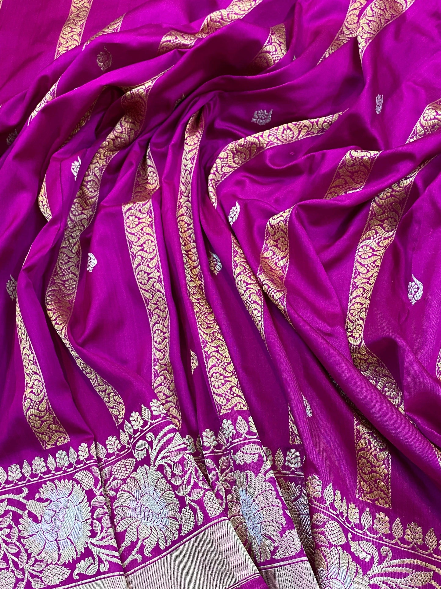 Rani Pink Pure Banarasi Katan Silk Handloom Saree by Shades Of Benares - banarasi - banarasi saree shop