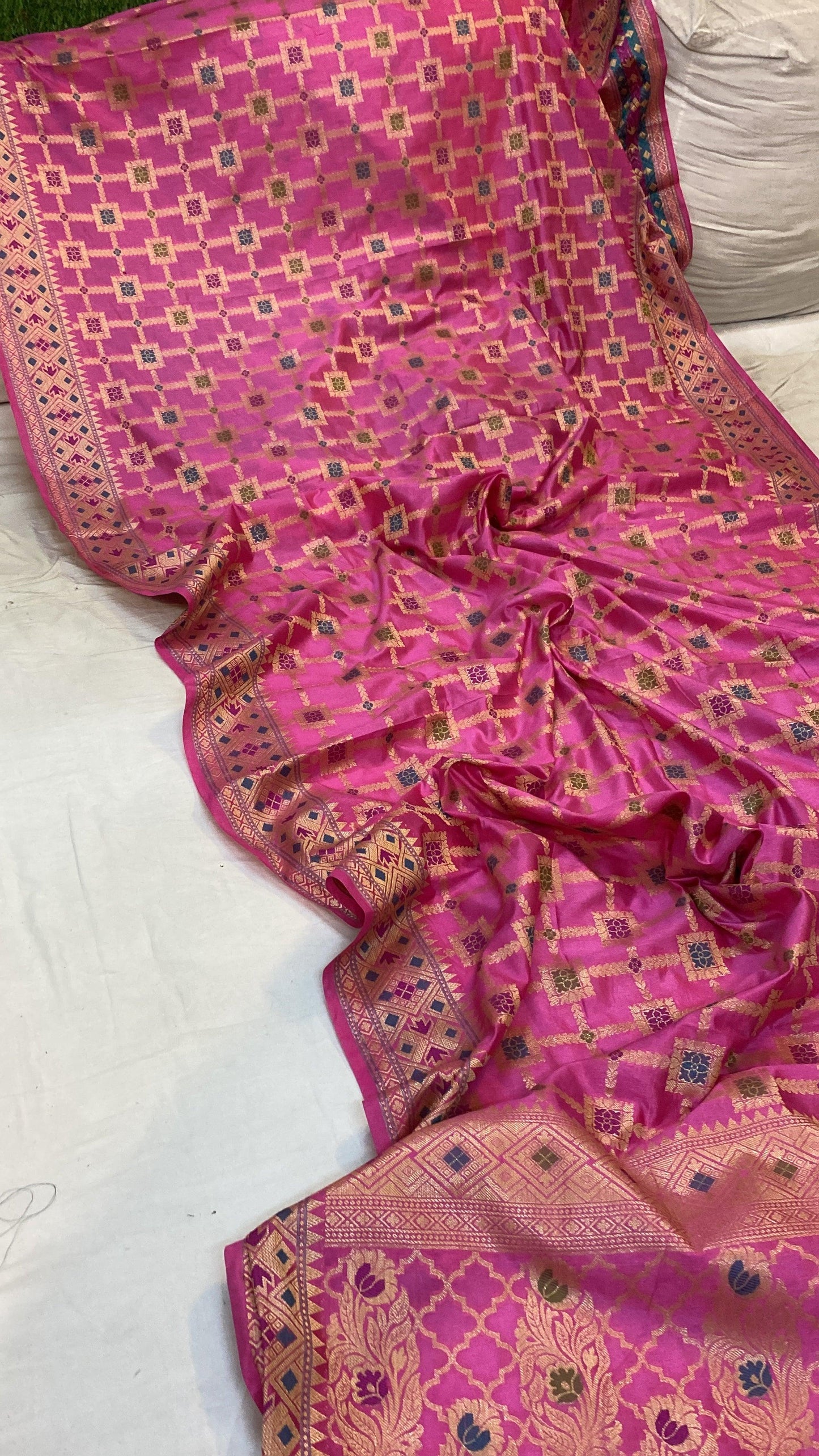 Pink Katan Soft Silk Handloom Banarasi Saree by Shades Of Benares - banarasi - banarasi saree shop