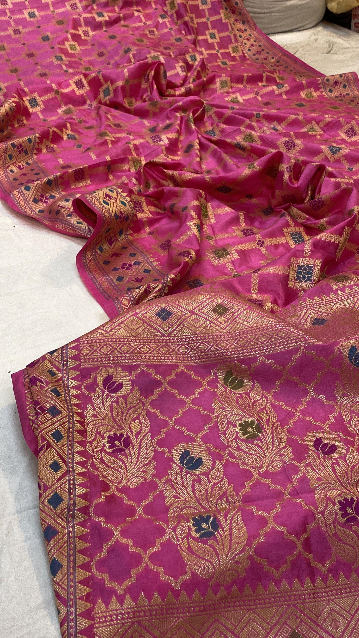 Pink Katan Soft Silk Handloom Banarasi Saree by Shades Of Benares - banarasi - banarasi saree shop