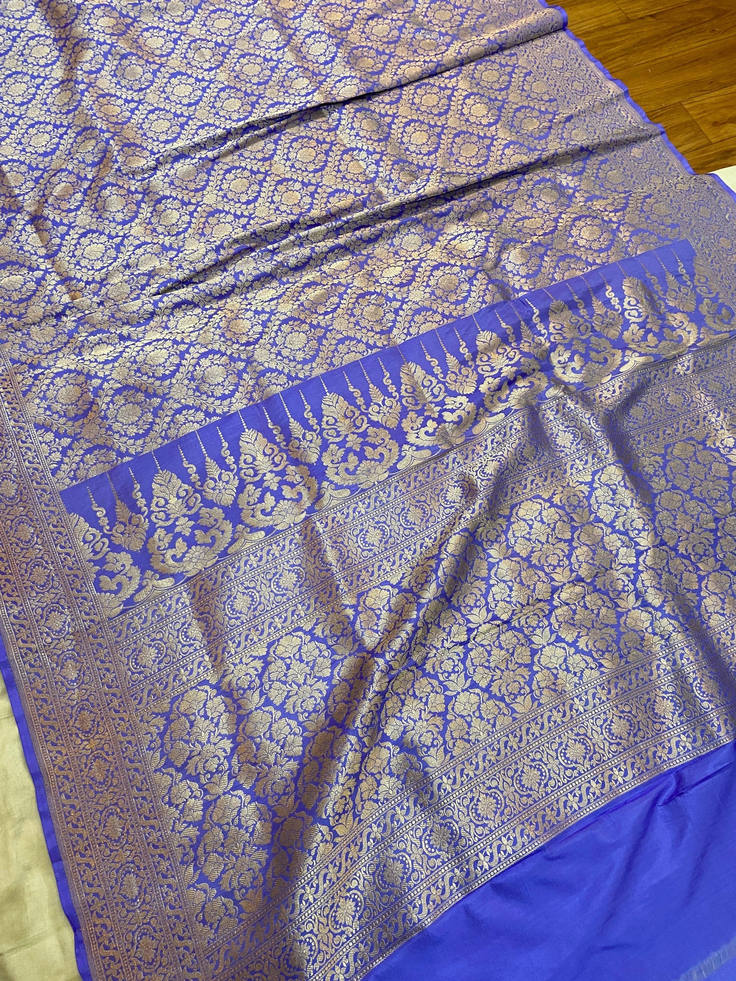 Purple Pure Banarasi Katan Silk Handloom Saree by Shades Of Benares - banarasi - banarasi saree shop