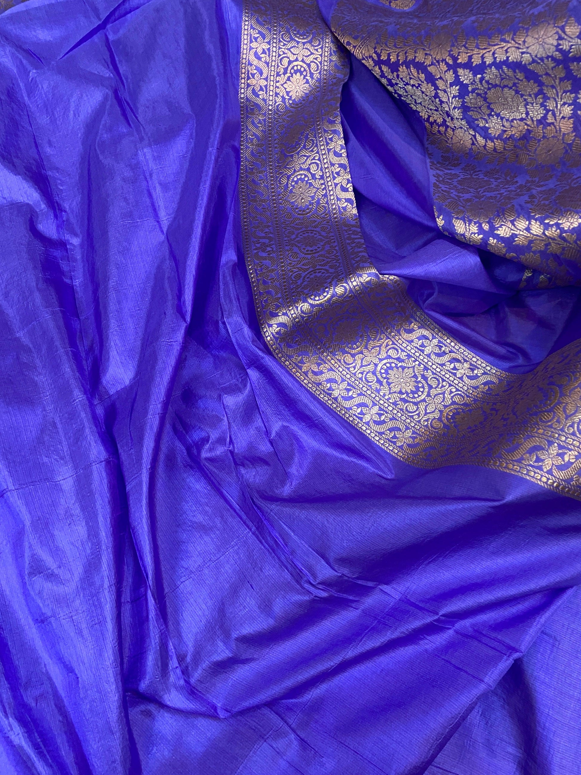 Purple Pure Banarasi Katan Silk Handloom Saree by Shades Of Benares - banarasi - banarasi saree shop