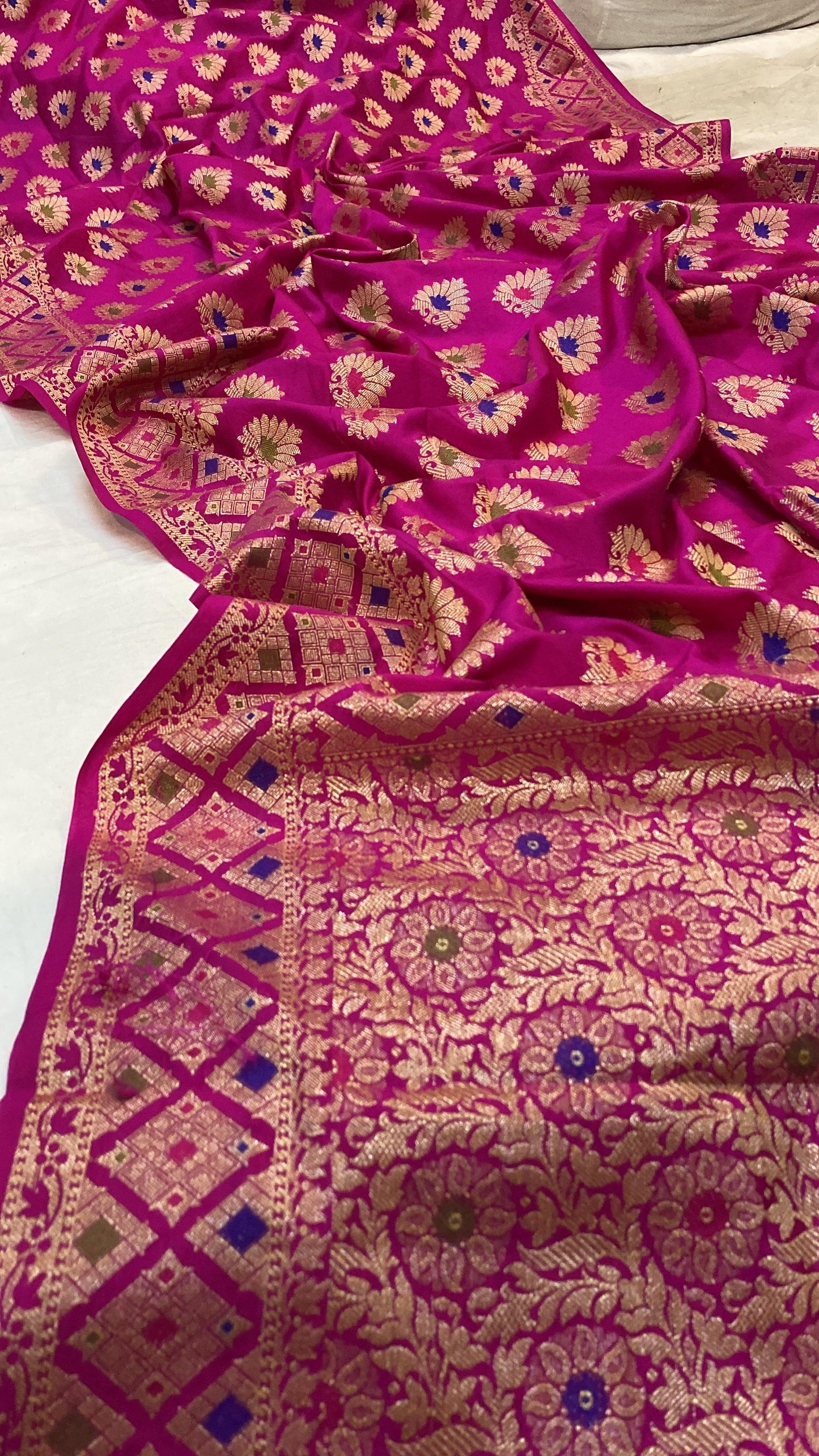 Pink Katan Soft Silk Handloom Banarasi Saree by Shades Of Benares - banarasi - banarasi saree shop