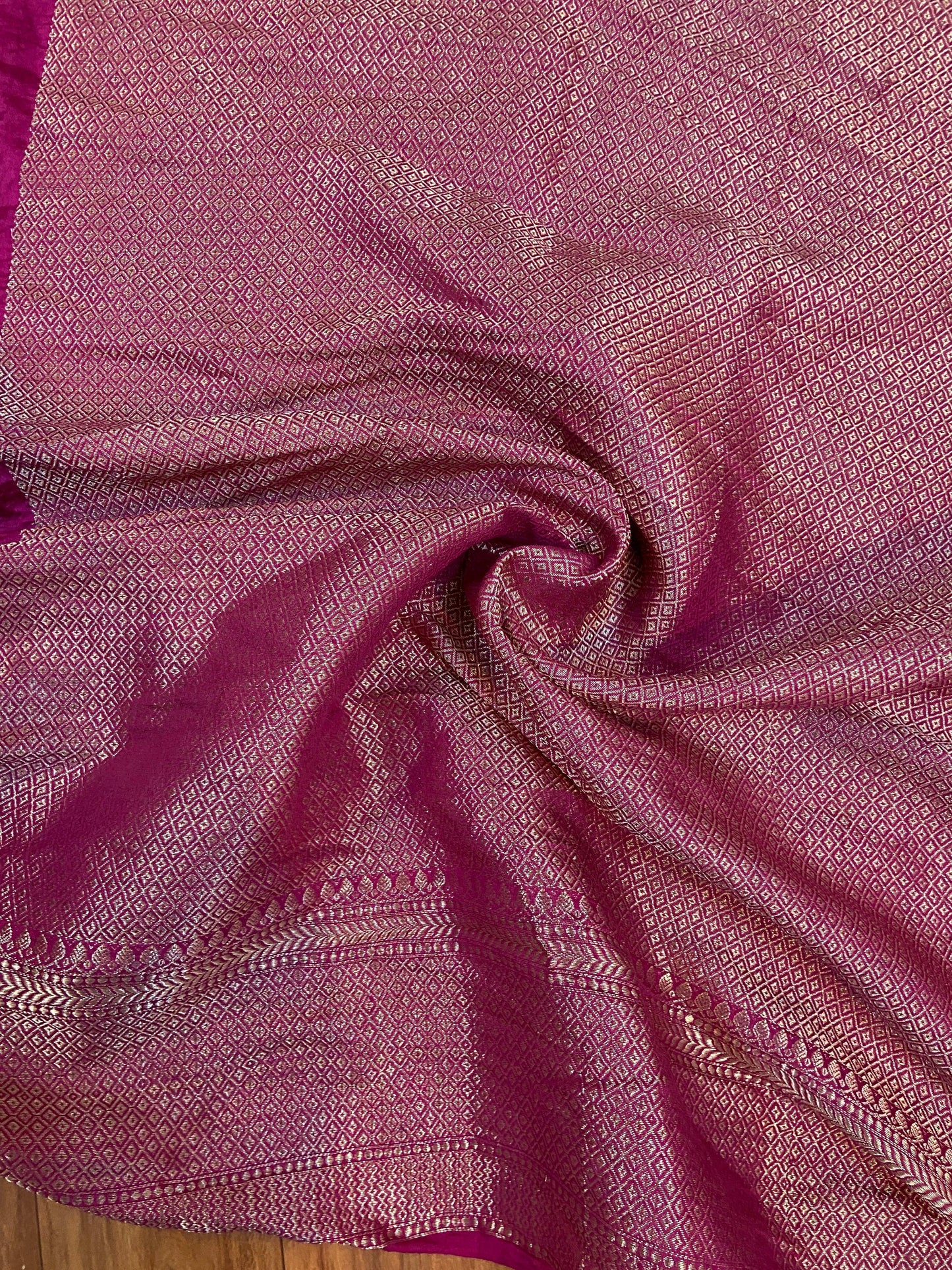 Creme Pure Banarasi Tussar silk handloom Khaddi saree with blouse piece by Shades Of Benares - banarasi - banarasi saree shop