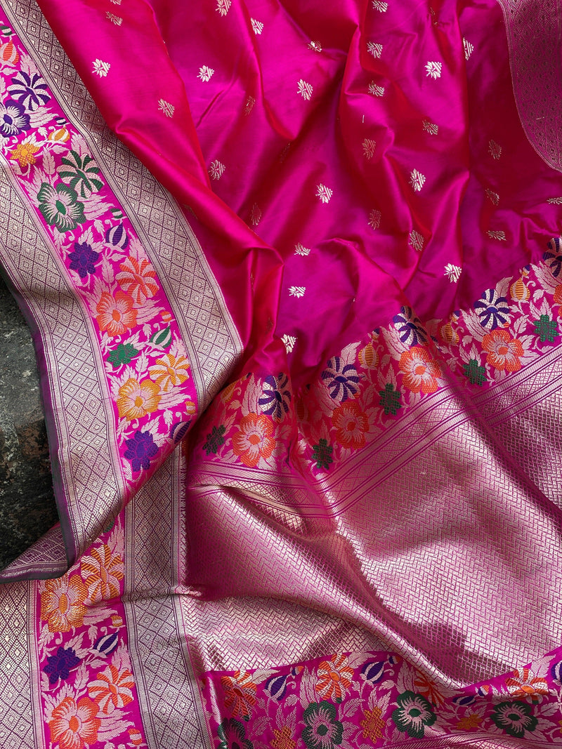 Pure Banarasi Katan Silk Handloom SareeMSK01w by Shades Of Benares - banarasi - banarasi saree shop
