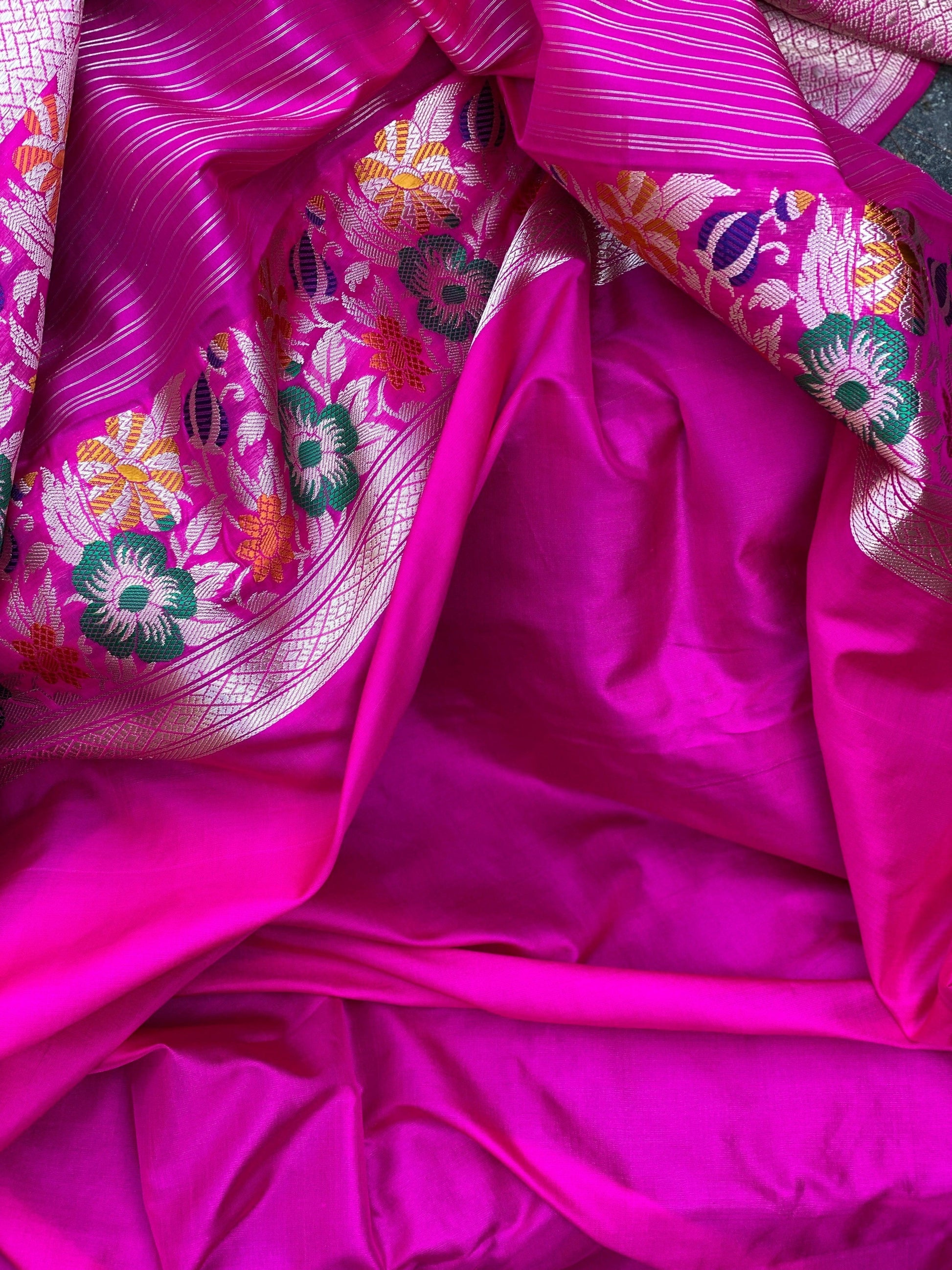 Pure Banarasi Katan Silk Handloom SareeMSK01w by Shades Of Benares - banarasi - banarasi saree shop