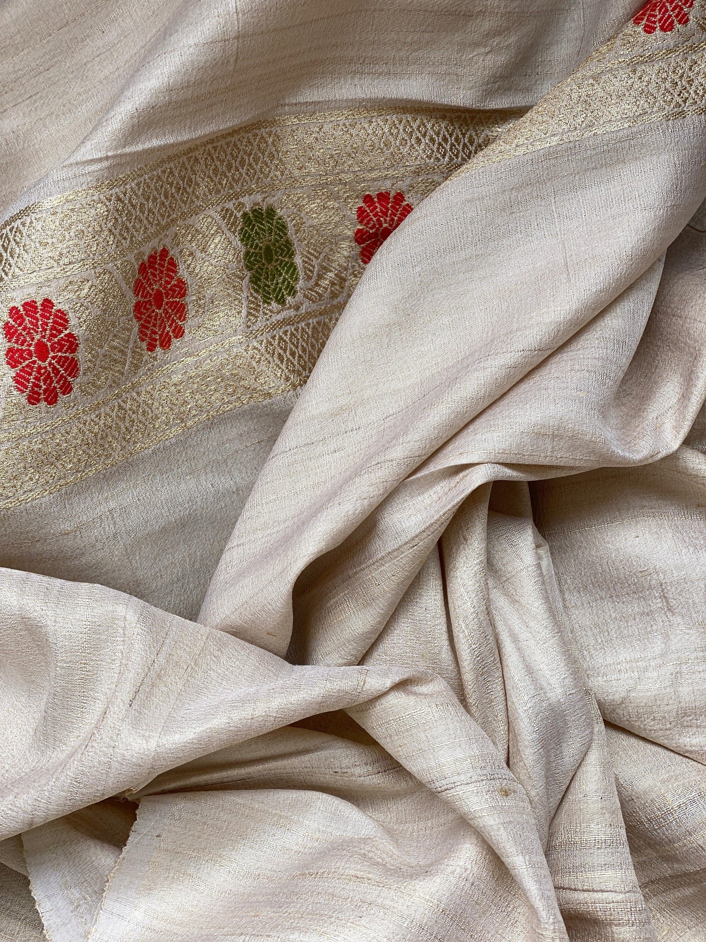 Pure Banarasi Tussar Silk Handloom Khaddi SareeMSK01AC by Shades Of Benares - banarasi - banarasi saree shop