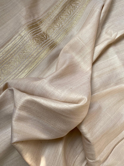 Pure Banarasi Tussar Silk Handloom Khaddi SareeMSK01AC by Shades Of Benares - banarasi - banarasi saree shop