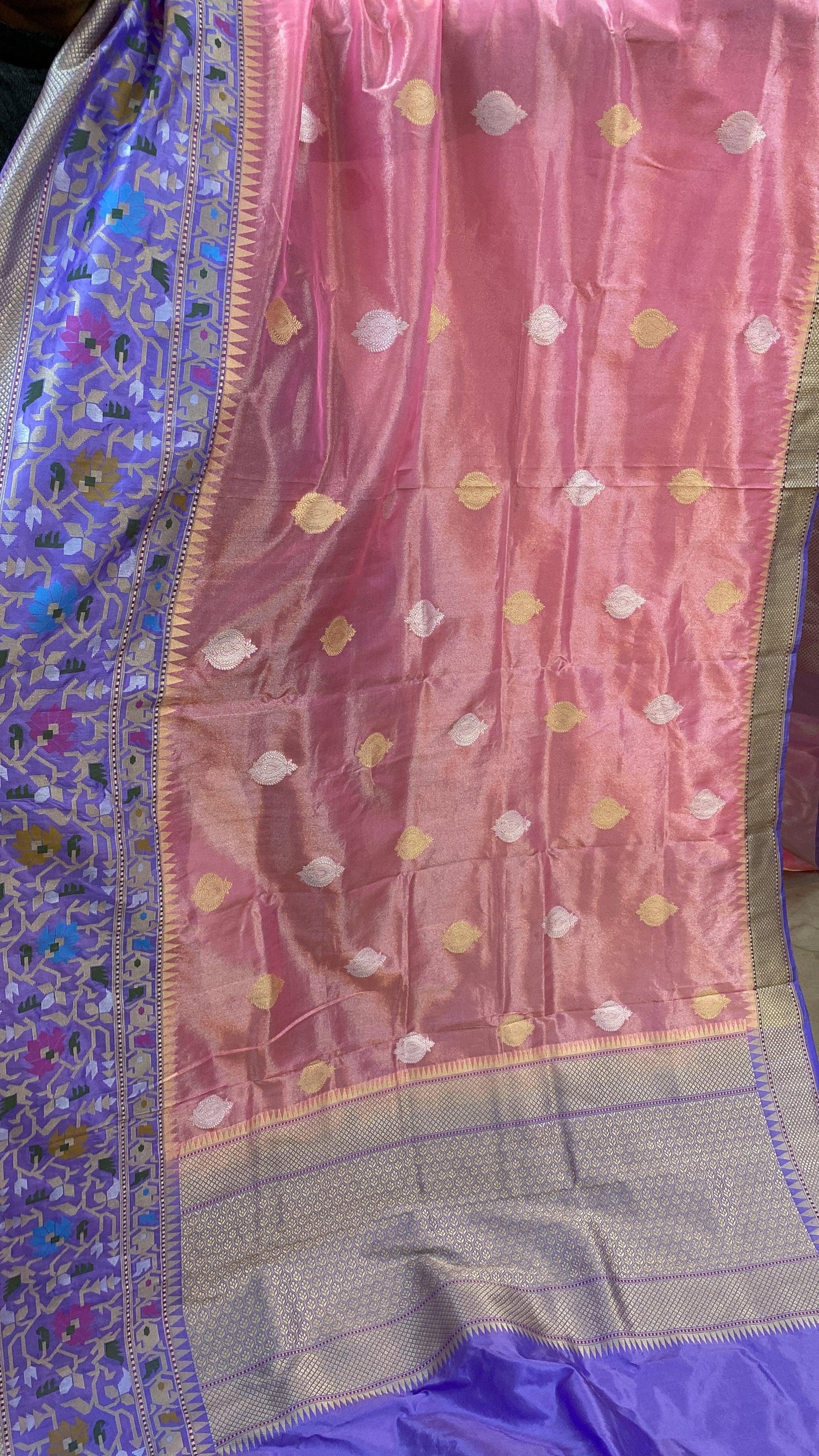 Baby Pink Pure Banarasi Katan Tissue Silk Handloom Saree by Shades Of Benares - banarasi - banarasi saree shop