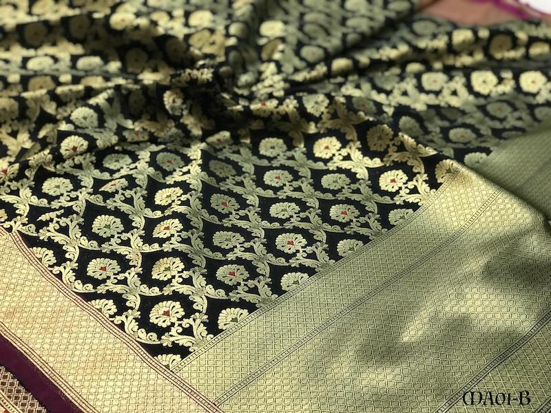 Banarasi Silk Handloom Dupatta (MAB01) - Shades Of Benares