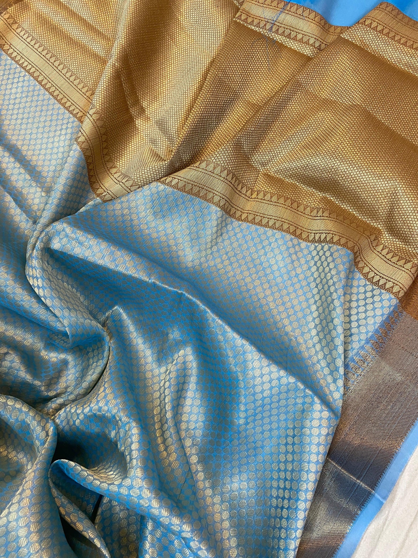 Blue Handloom Katan Soft Silk Banarasi Saree by Shades Of Benares - banarasi - banarasi saree shop