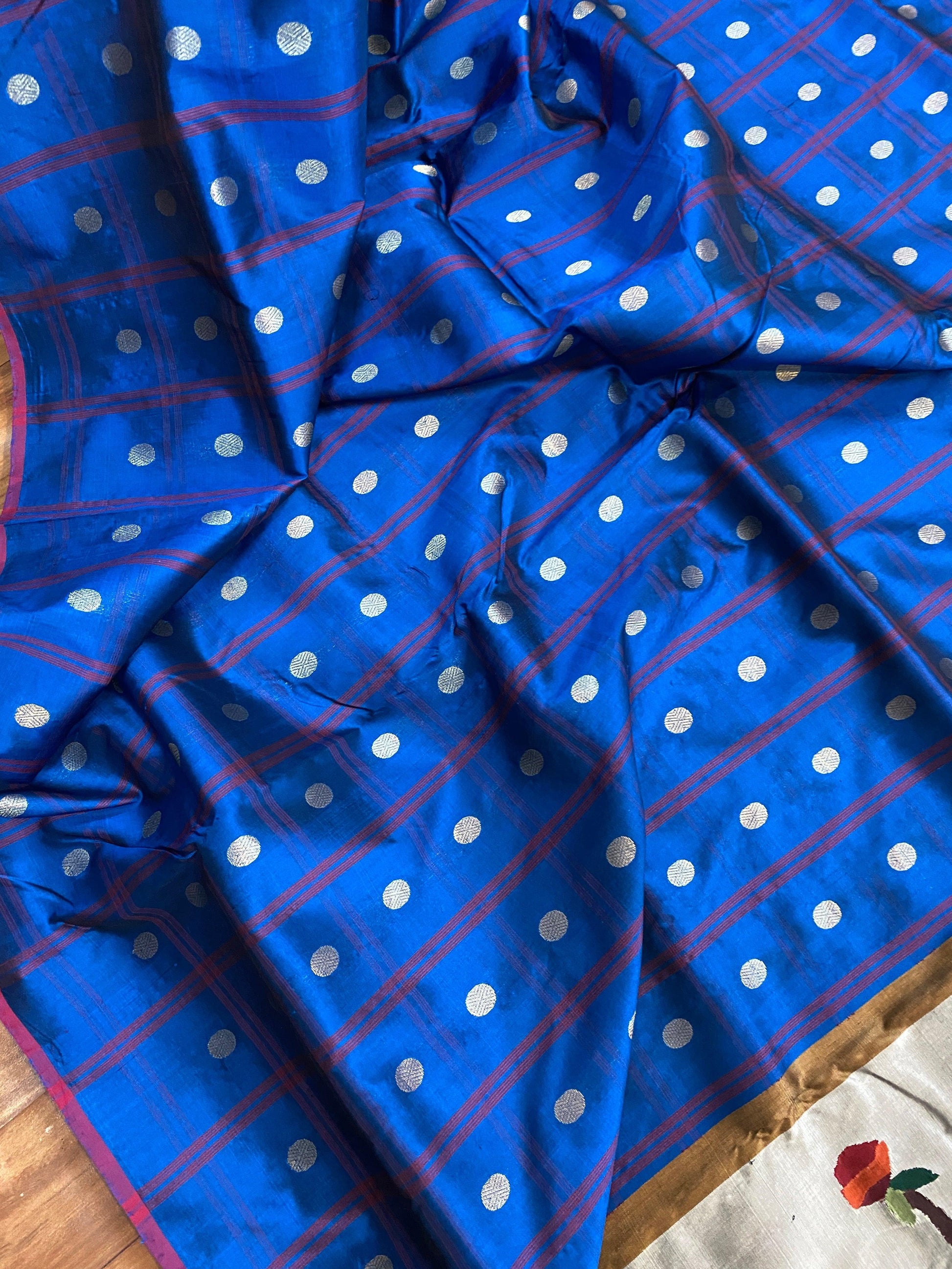 Blue Pure Banarasi Katan Silk Handloom SareeAJ01AO by Shades Of Benares - banarasi - banarasi saree shop