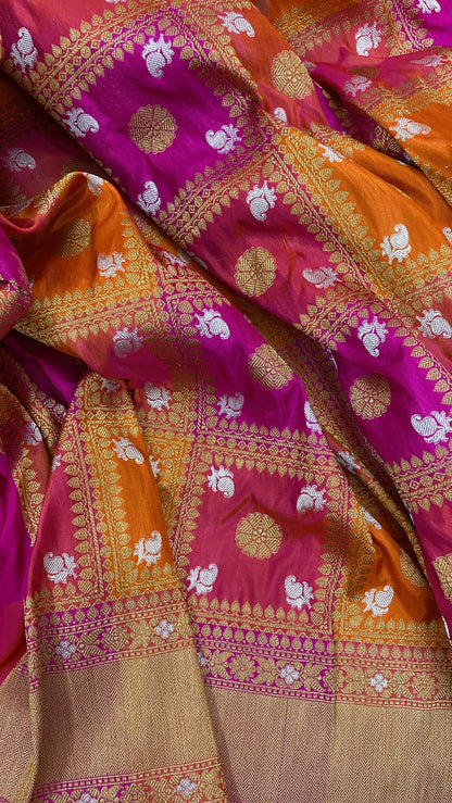 Bright Rangkaat Pure Banarasi Katan Silk Handloom Saree by Shades Of Benares - banarasi - banarasi saree shop