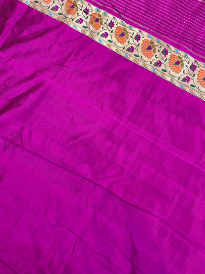 Classy Magenta Pure Banarasi Katan Silk Handloom Saree by Shades Of Benares - banarasi - banarasi saree shop