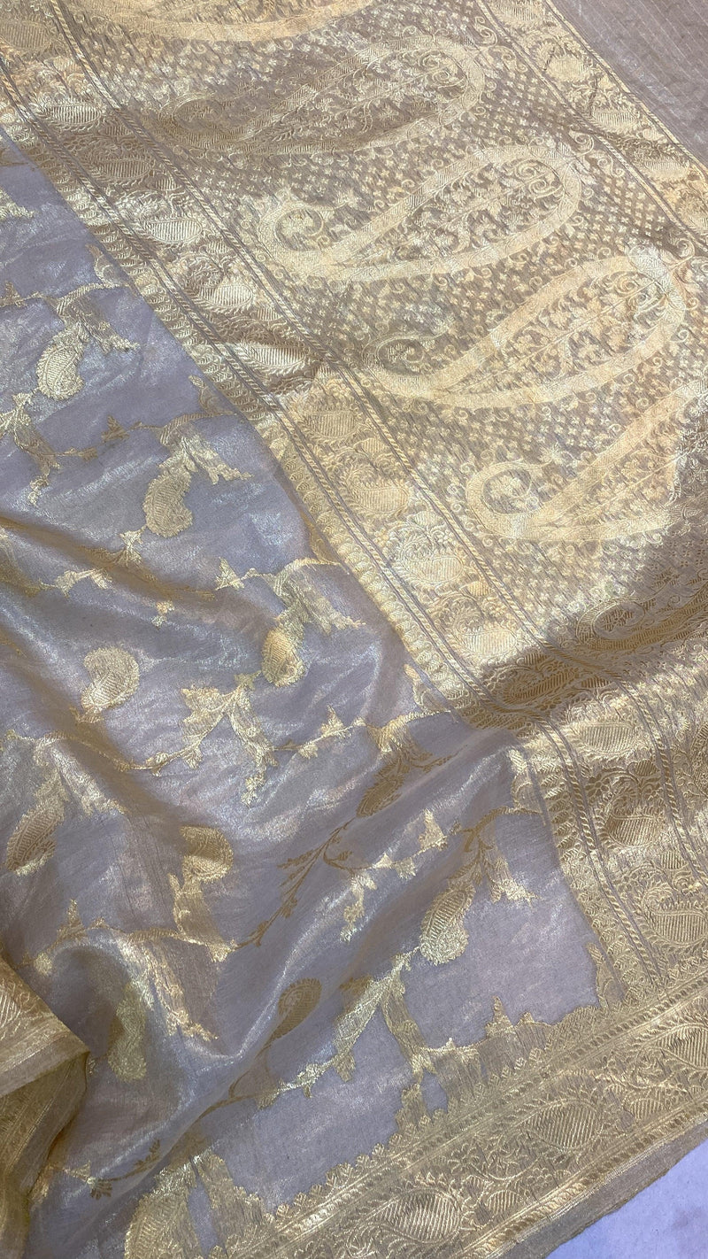 Creme Pure Banarasi Tissue Silk Handloom Saree - Shades Of Benares