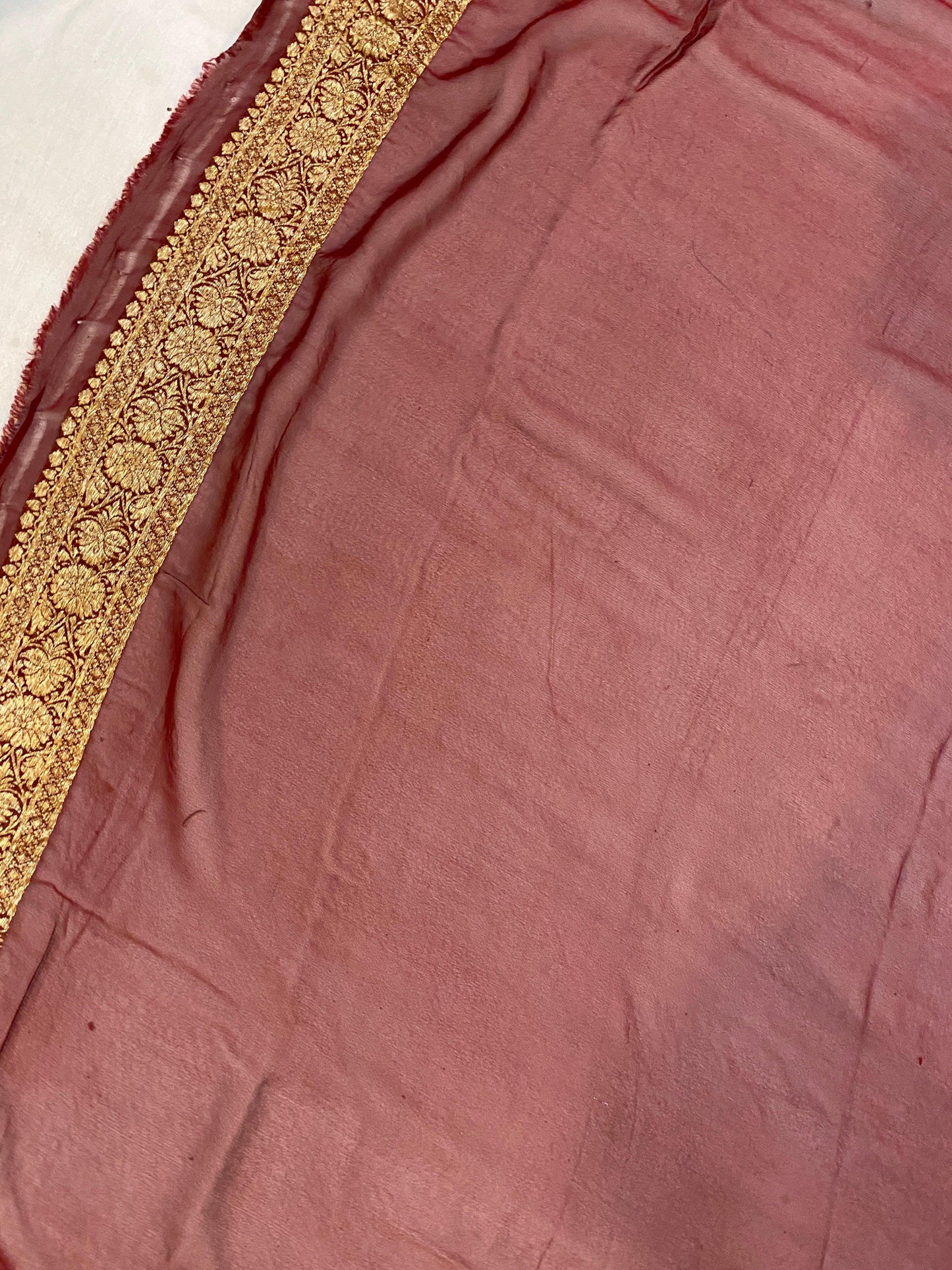 Deep Maroon Pure Banarasi Khaddi Georgette Handloom Saree by Shades Of Benares - banarasi - banarasi saree shop