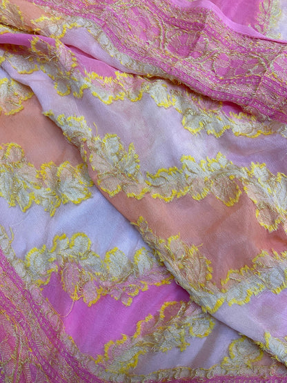 Exquisite Baby Pink Pure Banarasi Khaddi Georgette Handloom Saree by Shades Of Benares - banarasi - banarasi saree shop