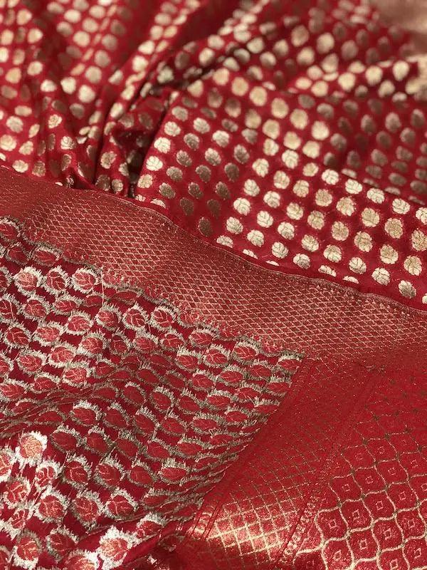 Exquisite Maroon Handwoven Banarasi Silk Dupatta by Shades Of Benares - banarasi - banarasi saree shop