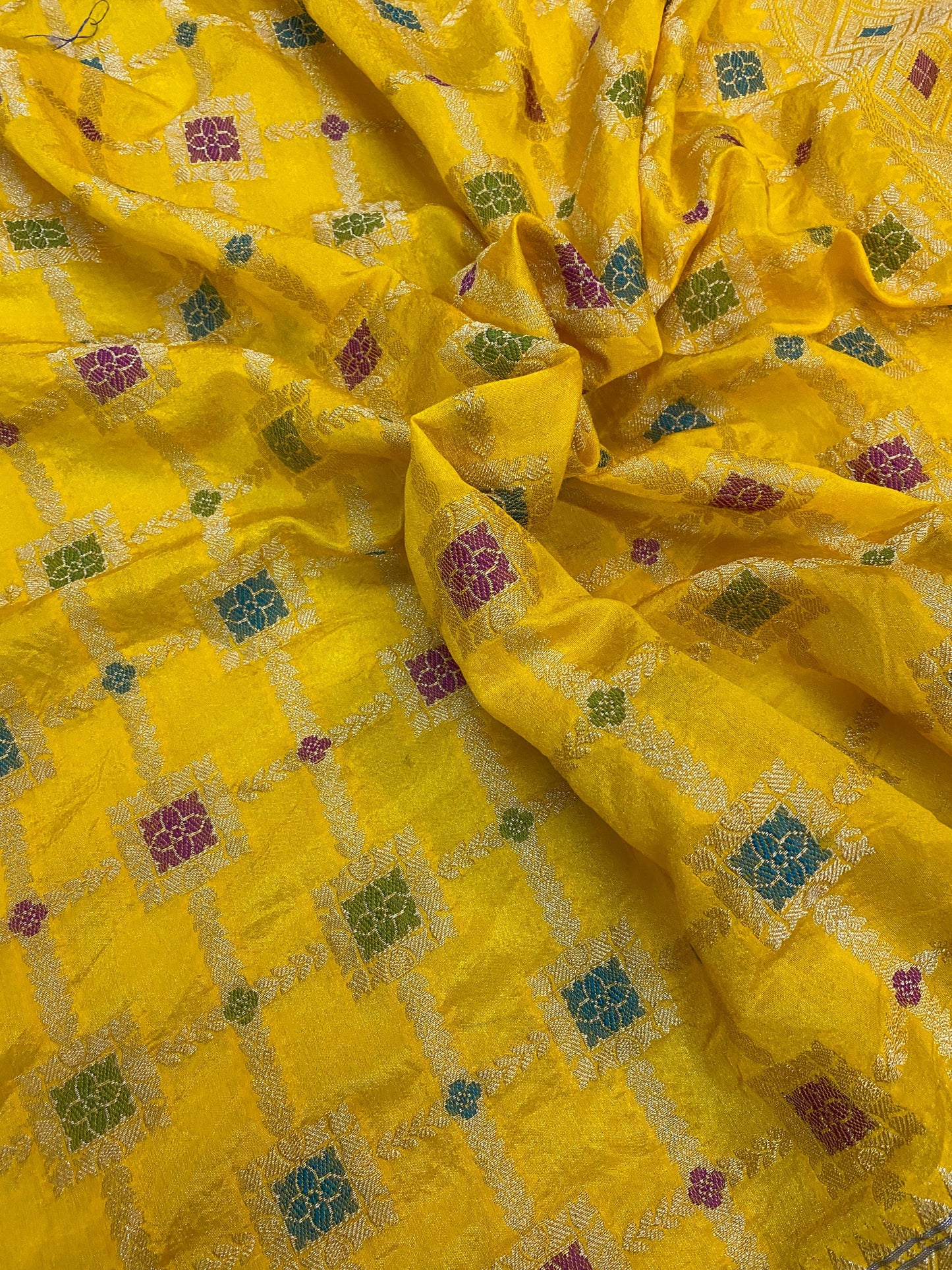 Fine Yellow Banarasi Katan Soft Silk Handloom Saree by Shades Of Benares - banarasi - banarasi saree shop