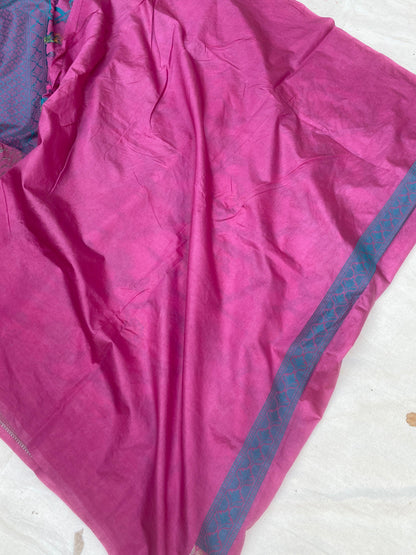 Handwoven Pink Banarasi Silk Sari by Shades Of Benares - banarasi - banarasi saree shop