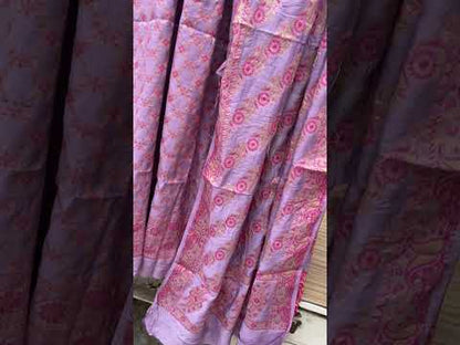 Purple Handloom Pure Chiffon Banarasi 3 pcs ladies suit