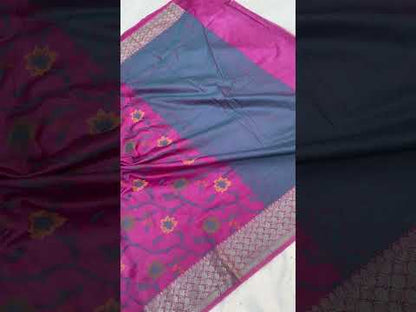 Handwoven Pink Banarasi Silk Sari