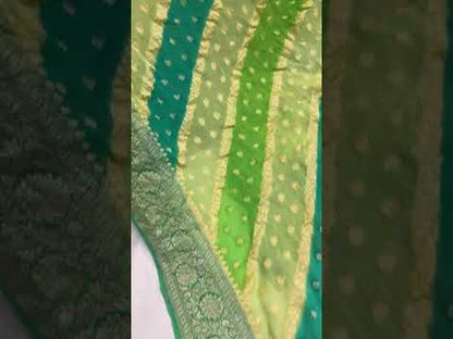 Green Pure Banarasi Khaddi Georgette Handloom  Saree - Rangkaat