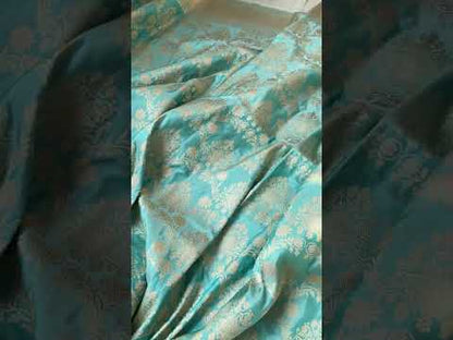 Sea Green Pure Katan Silk Handloom Banarasi Saree