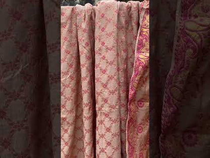 Peach Handloom Pure Chiffon Banarasi 3 pcs ladies suit