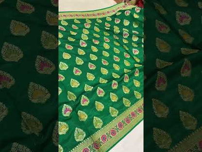 Green  Banarasi Katan Soft Silk Handloom Saree