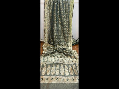 Green Pure Banarasi Tissue Silk Handloom Saree