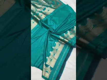 Aquamarine Handwoven Banarasi Katan Silk Sari