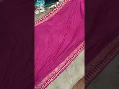 Pink Pure Banarasi Khaddi Moonga Silk Handloom  Saree