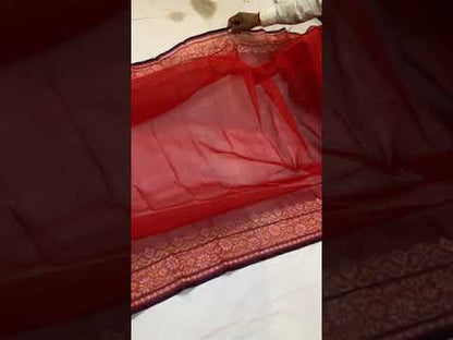 Pure Banarasi Cotton Handloom Saree With Blouse Piece_iL11