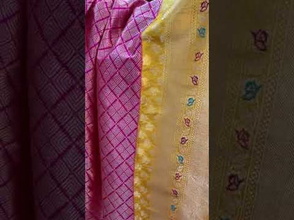 Pink Pure Banarasi Katan Silk Handloom Saree