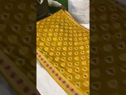 Mustard Yellow Banarasi Katan Soft Silk Handloom Saree